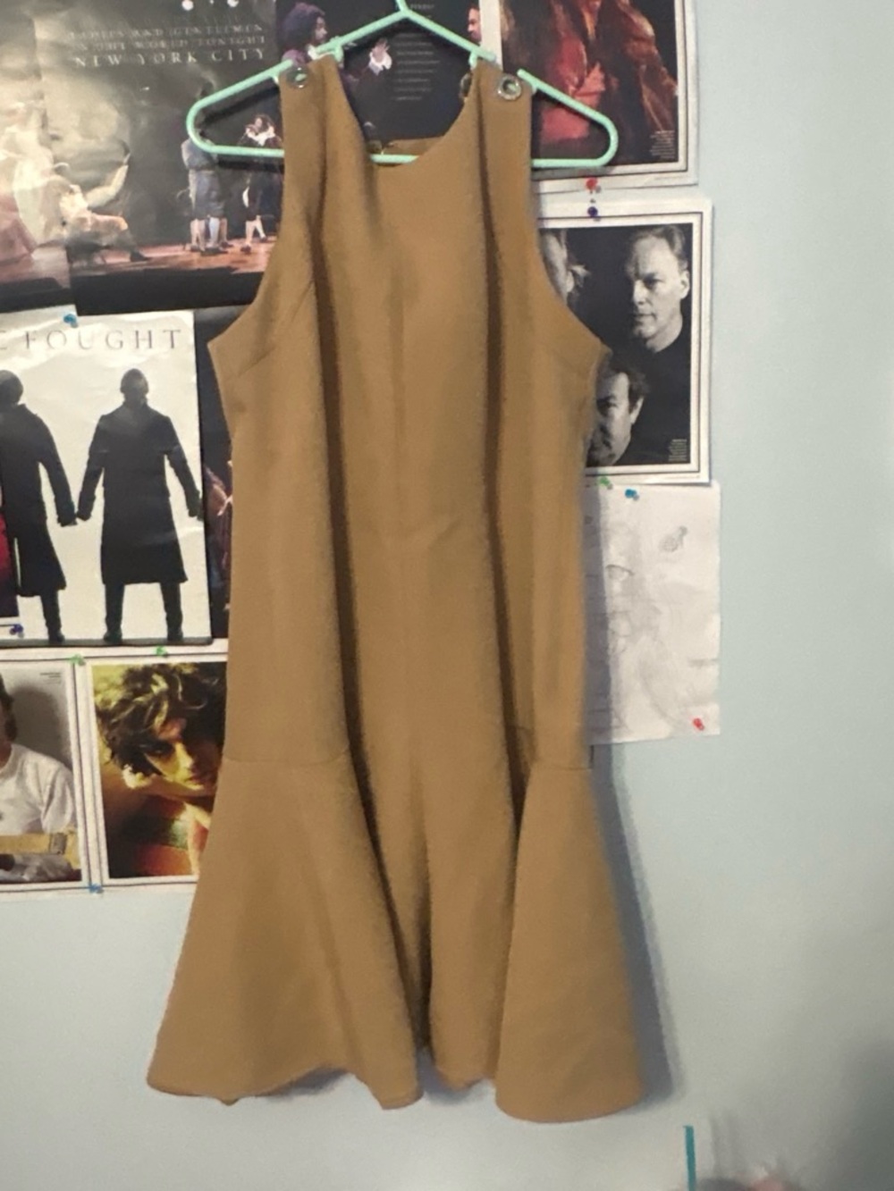 Sleeveless Camel Flare Dress